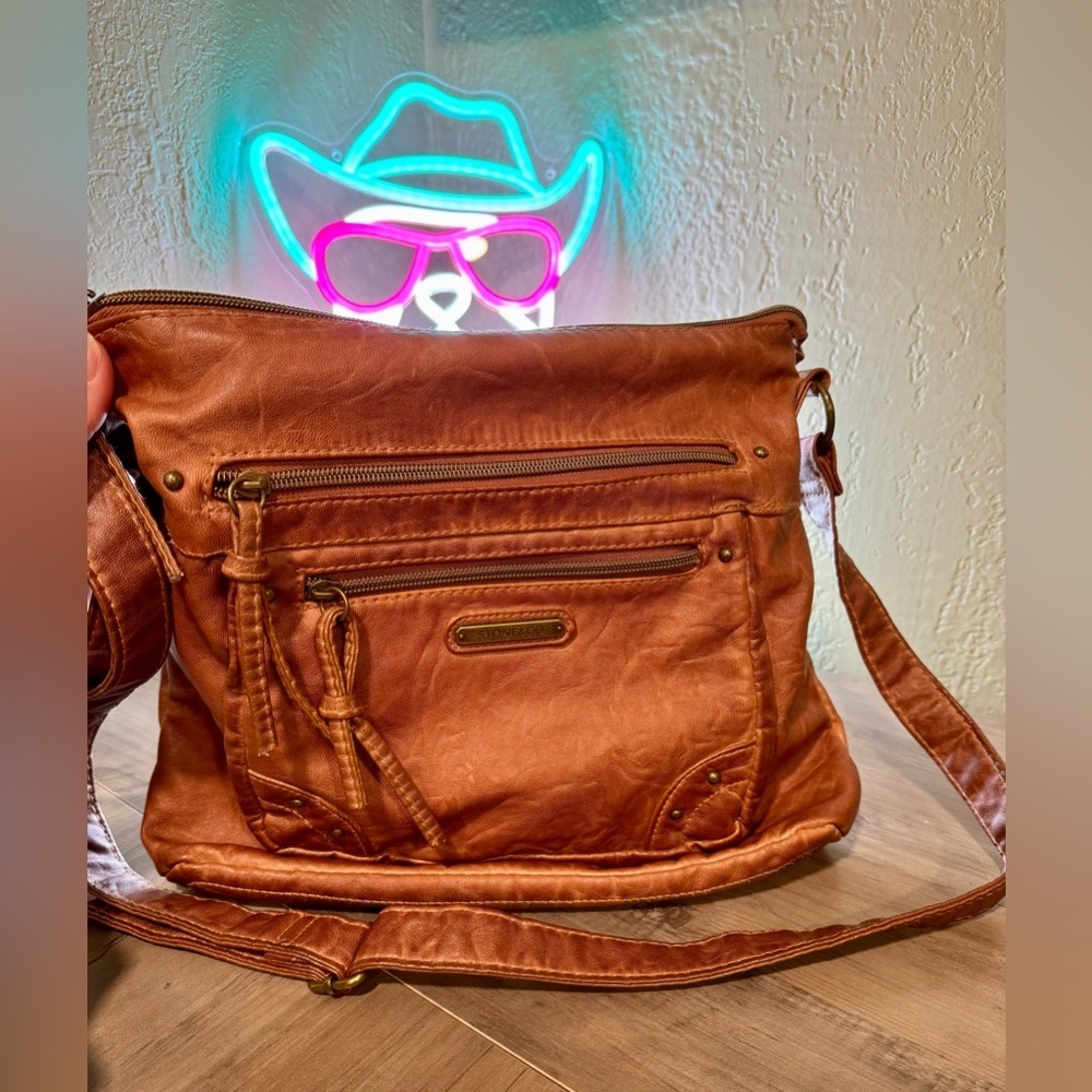 Stone & Co. Brown Leather Crossbody Bag
